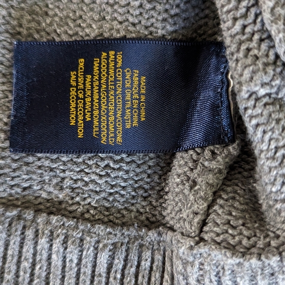 100% cotton, Polo by Ralph Lauren, boys size 5 full zip cardigan. - Picture 9 of 10